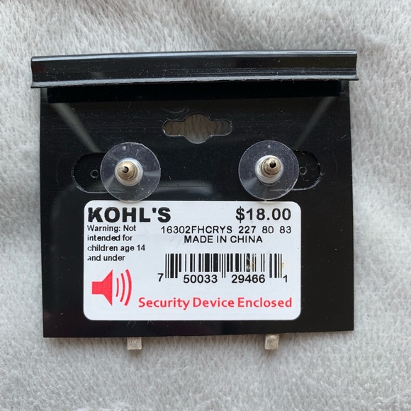 Silver Rhinestone Earrings - Picture 2 of 2